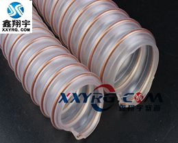 KS0905進（jìn）口耐磨 工（gōng）業 聚氨脂pu透明鋼絲吸塵通風軟管 印刷機 掃地車用